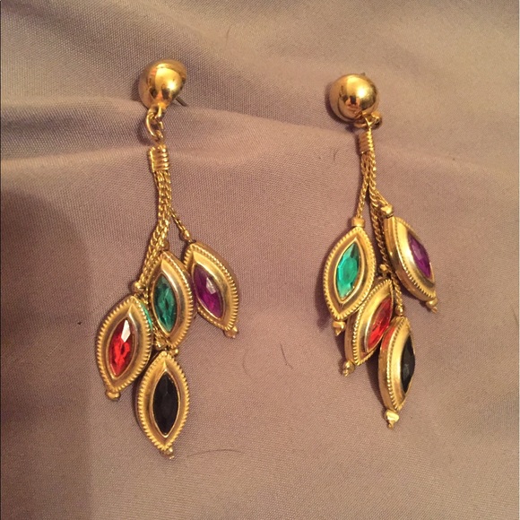 😍COLORFUL STONES EARRINGS - Picture 1 of 1