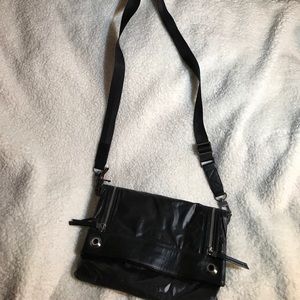 BCBGMAXAZRIA used nylon & leather crossbody bag