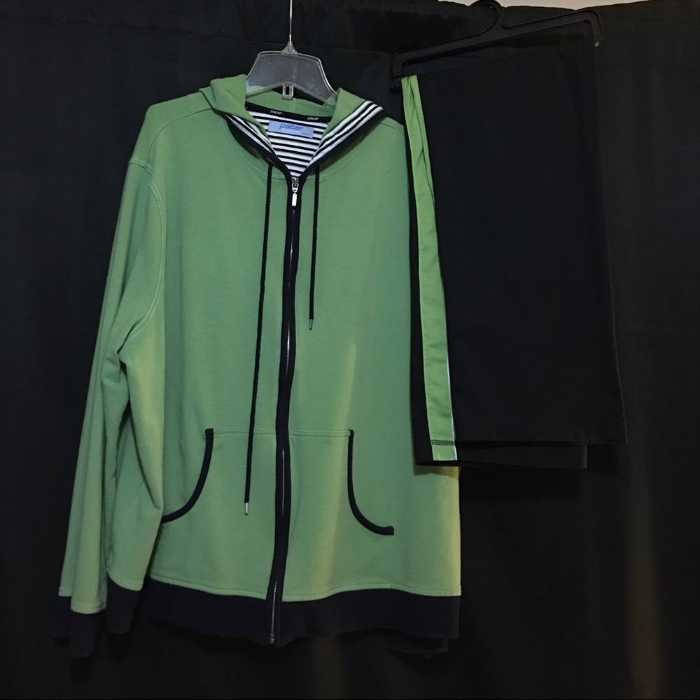 Black with Green Stripe Jogging pants