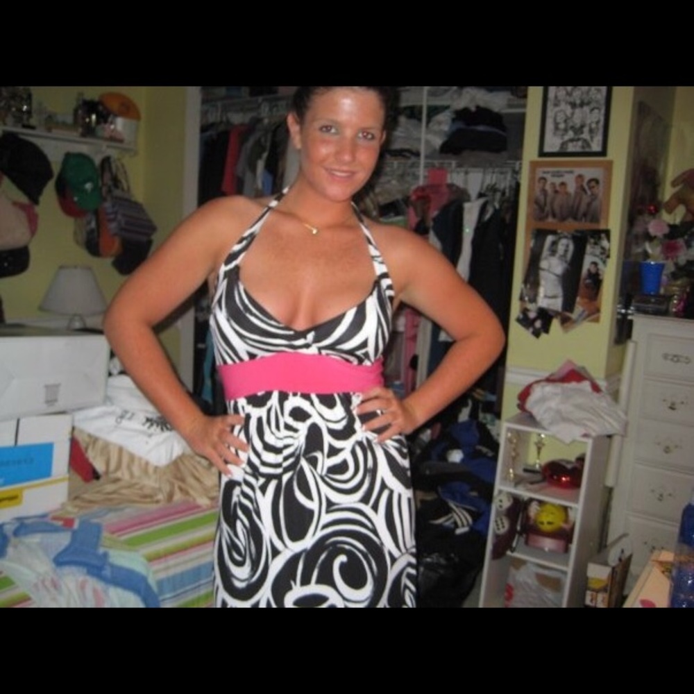 Black and White Halter maxi dress