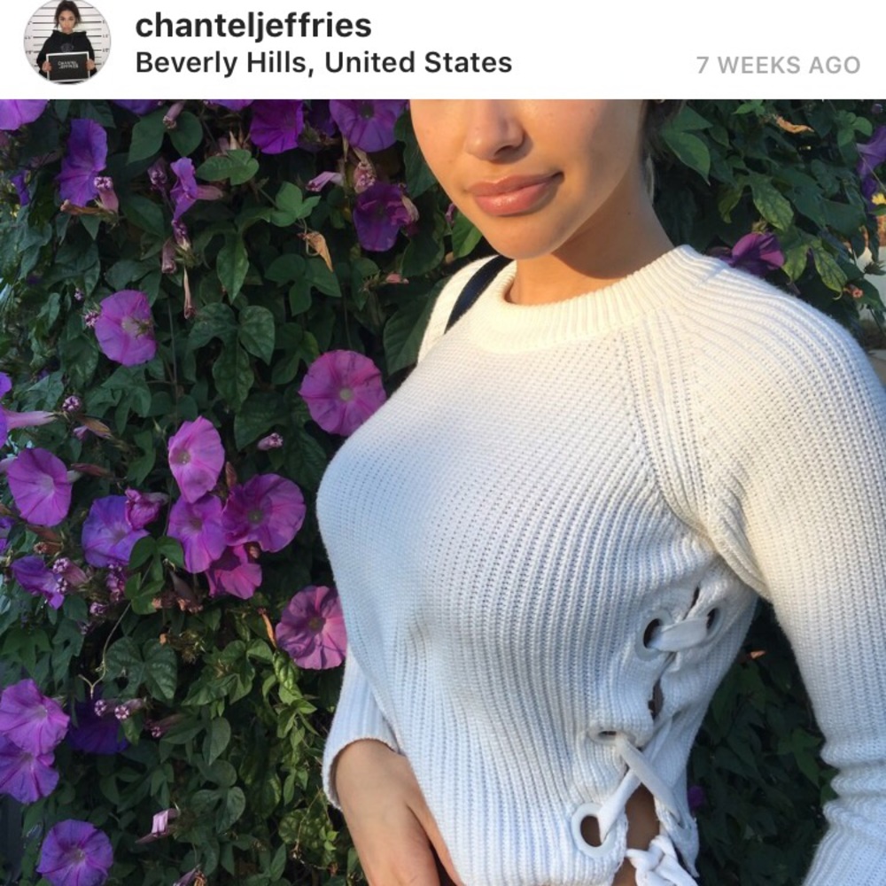Lace up sweater bought from Chantel Jeffries