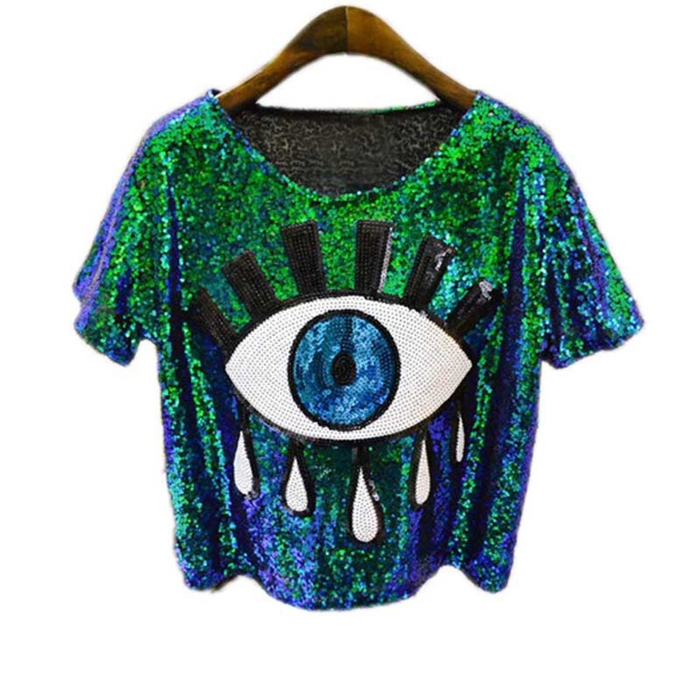 Mermaid sequin third eye festival top