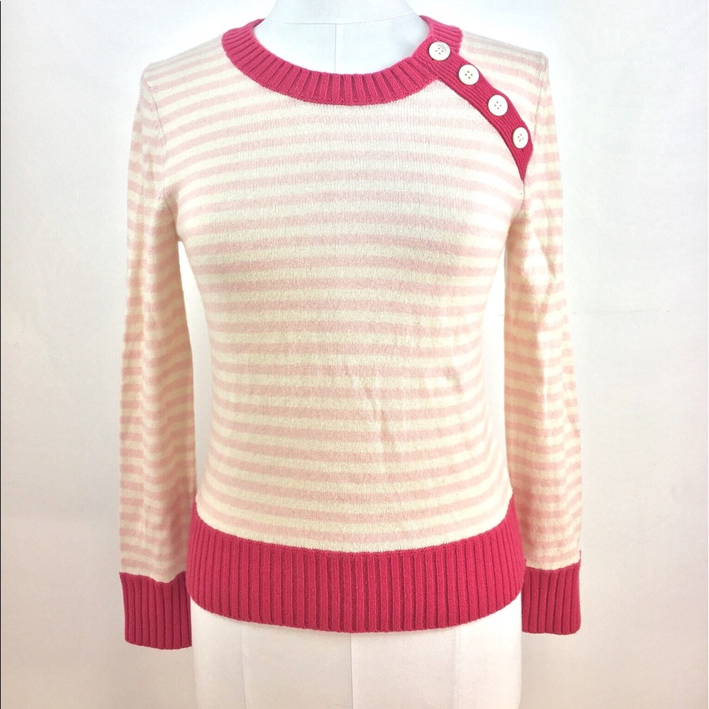 Banana Republic pink & white striped sweater