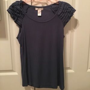 Very cute and soft dark steel blue top