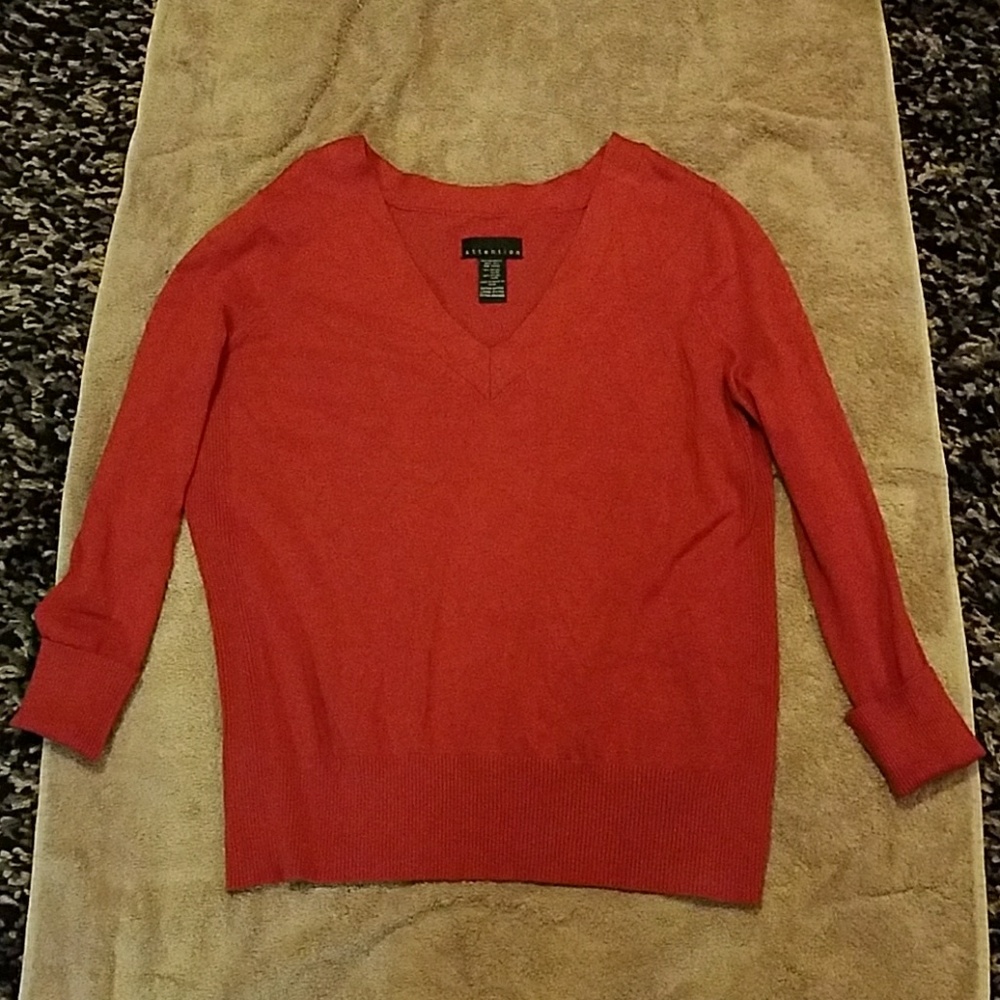 Burnt orange V neck sweater