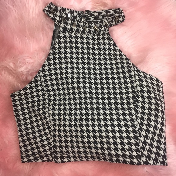 UNIF x Nasty Gal spiked houndstooth crop top - Picture 2 of 4