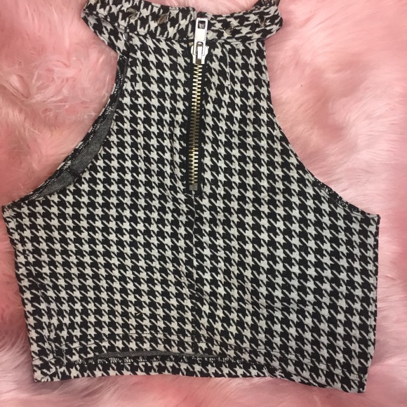 UNIF x Nasty Gal spiked houndstooth crop top - Picture 3 of 4