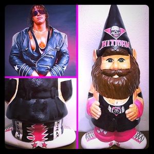 Bret the hitman hart wwf hand painted garden gnome