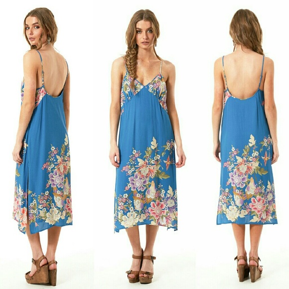 New spell designs blue skies slip dress blue gypsy - Picture 3 of 7