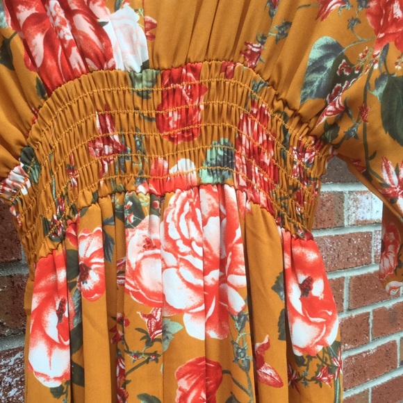 Flower Print Maxi with Kimono Sleeves - Picture 7 of 8