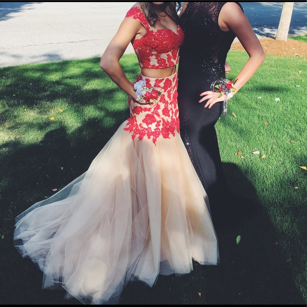 two piece prom dress