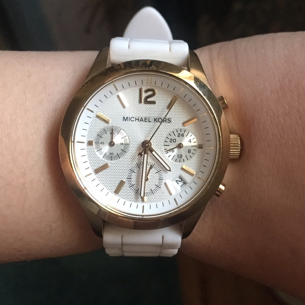 Michale Kors White and Gold Watch
