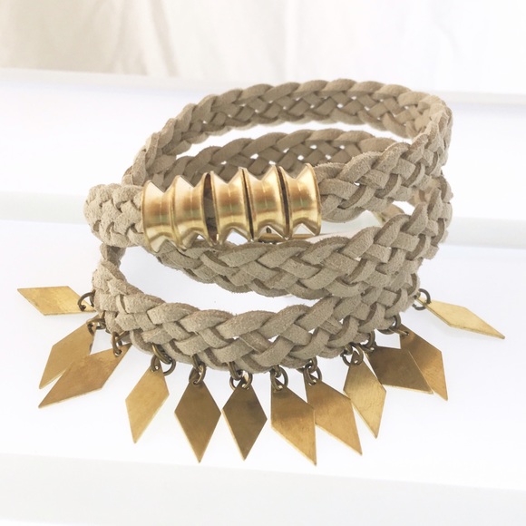 Free People Gold Accented Braided Wrap Bracelet - Picture 3 of 3