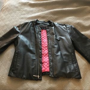 Ralph Lauren black leather Moto jacket
