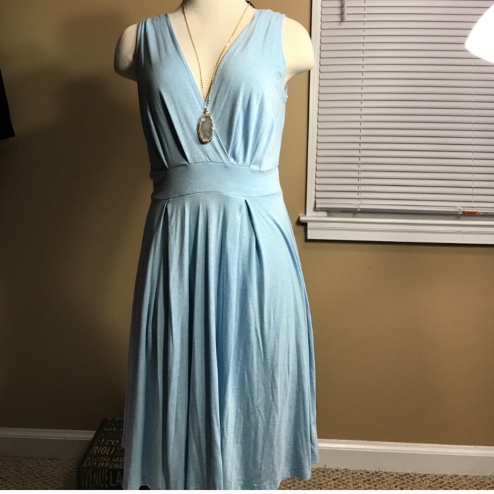 Gilli Modcloth Wrap Front Baby Blue Medium Dress