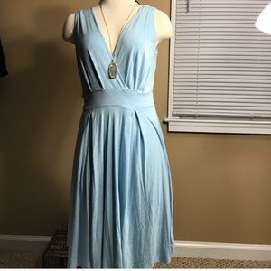 Gilli Modcloth Wrap Front Baby Blue Medium Dress