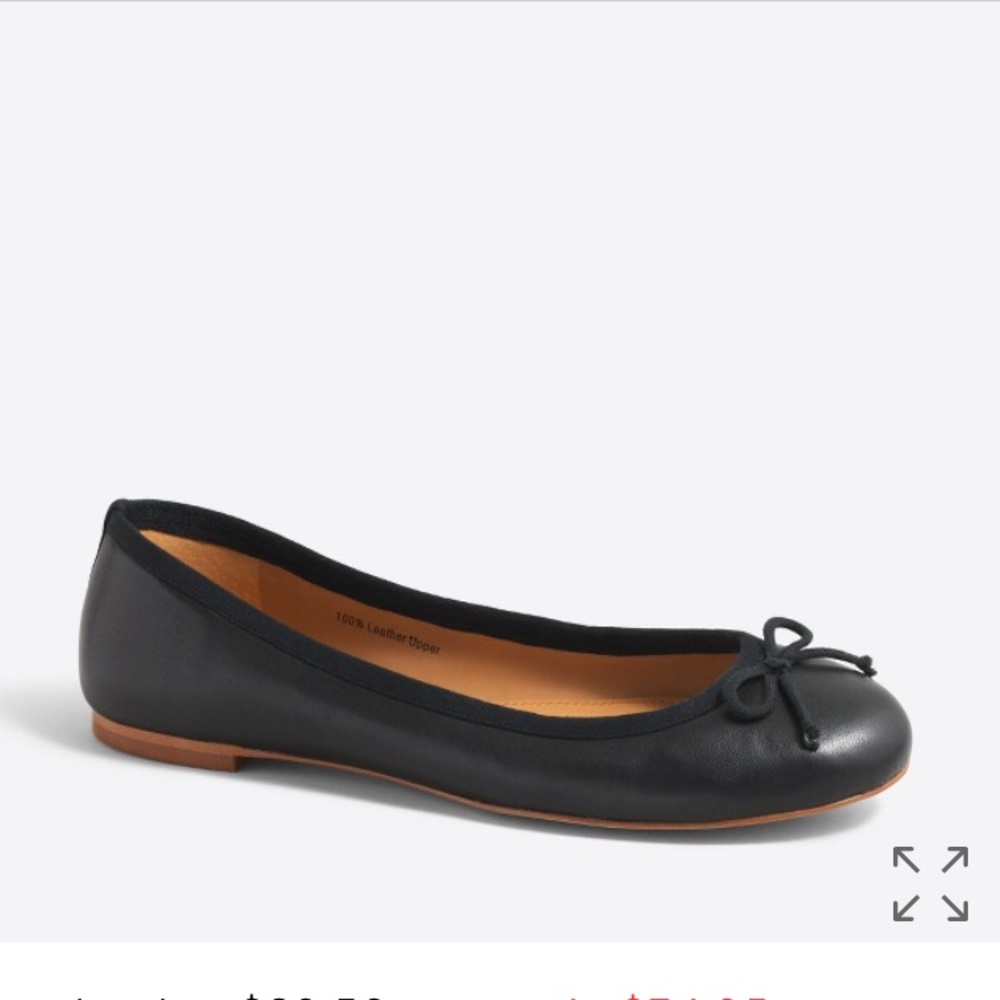 JCrew Coco Leather Ballet Flats