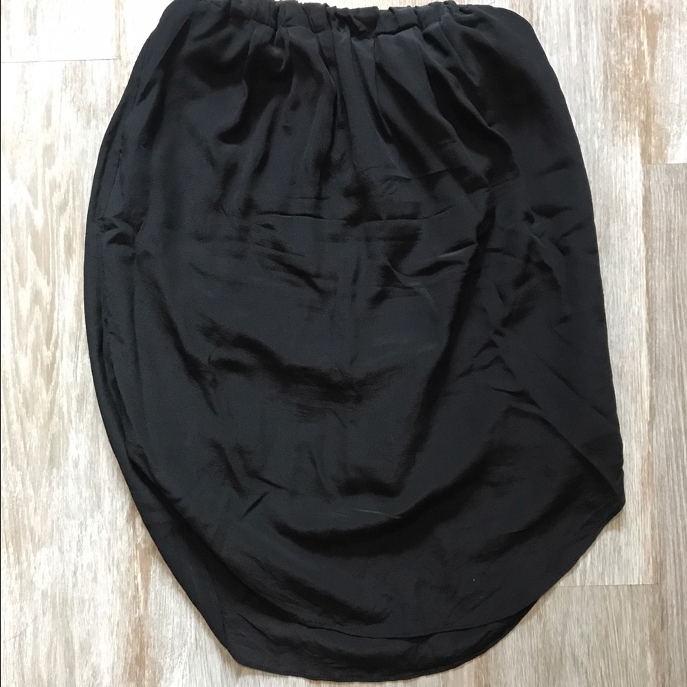 Madewell Black Silk Island Pencil Skirt