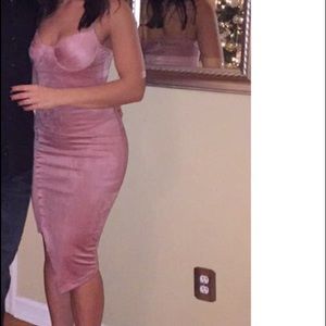 Plush suede tight dress