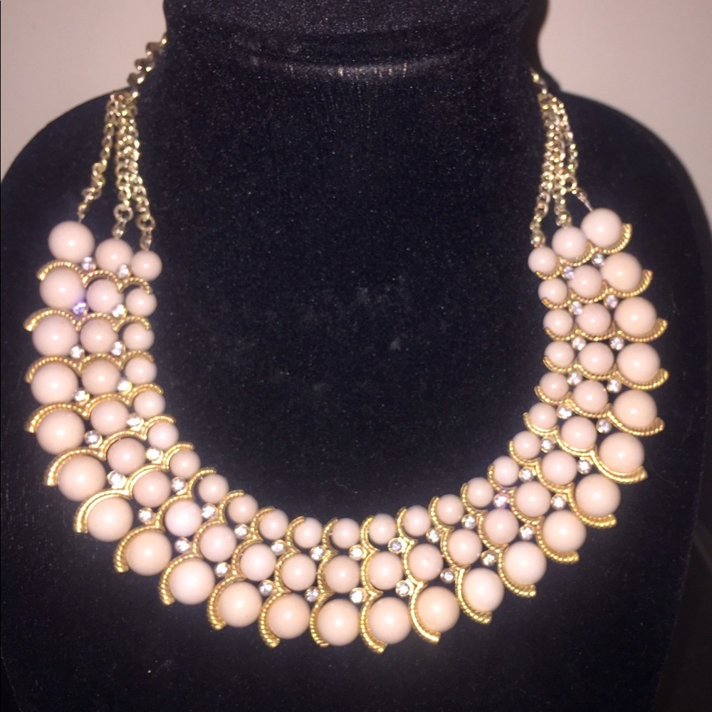 Blush Colored Beaded Necklace