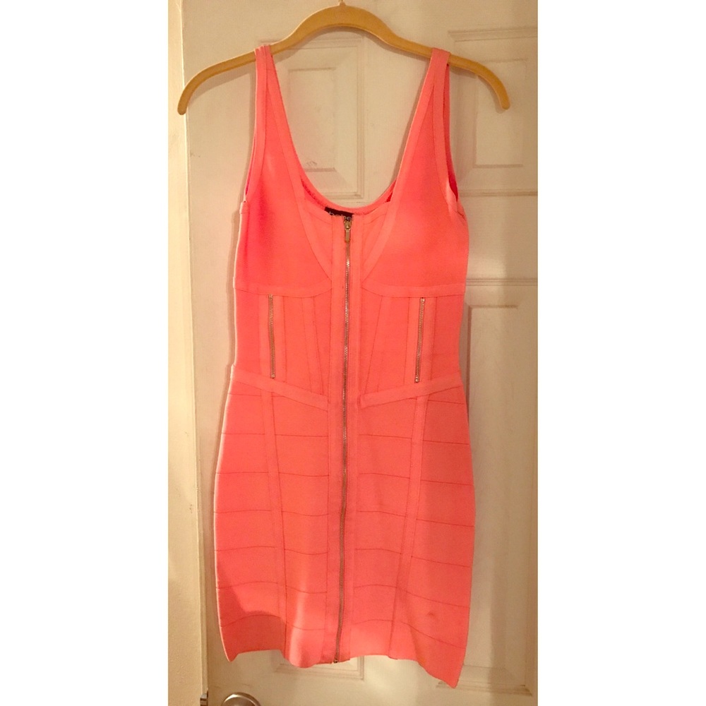 Bebe Peach Zip up Dress