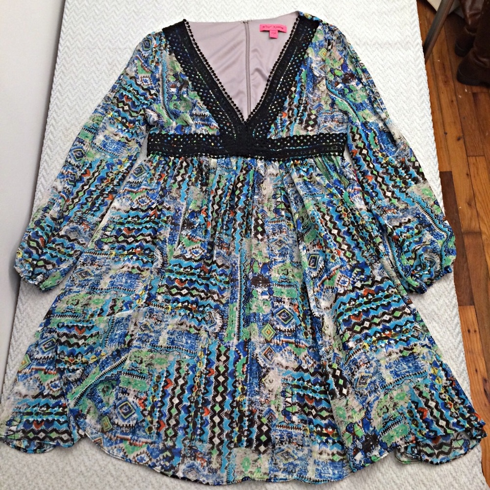 Betsey Johnson Multicolored Boho Open Sleeve dress