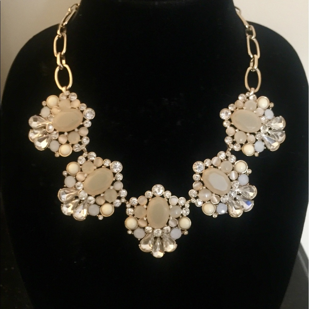 Stunning Blush Crystal & Gold Statement Necklace!