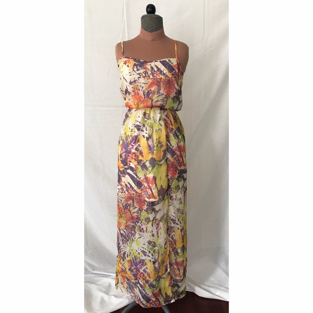 Jessica Simpson tropical floral maxi dress