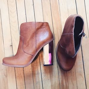 Rose Gold Heel Ankle Boots / Booties