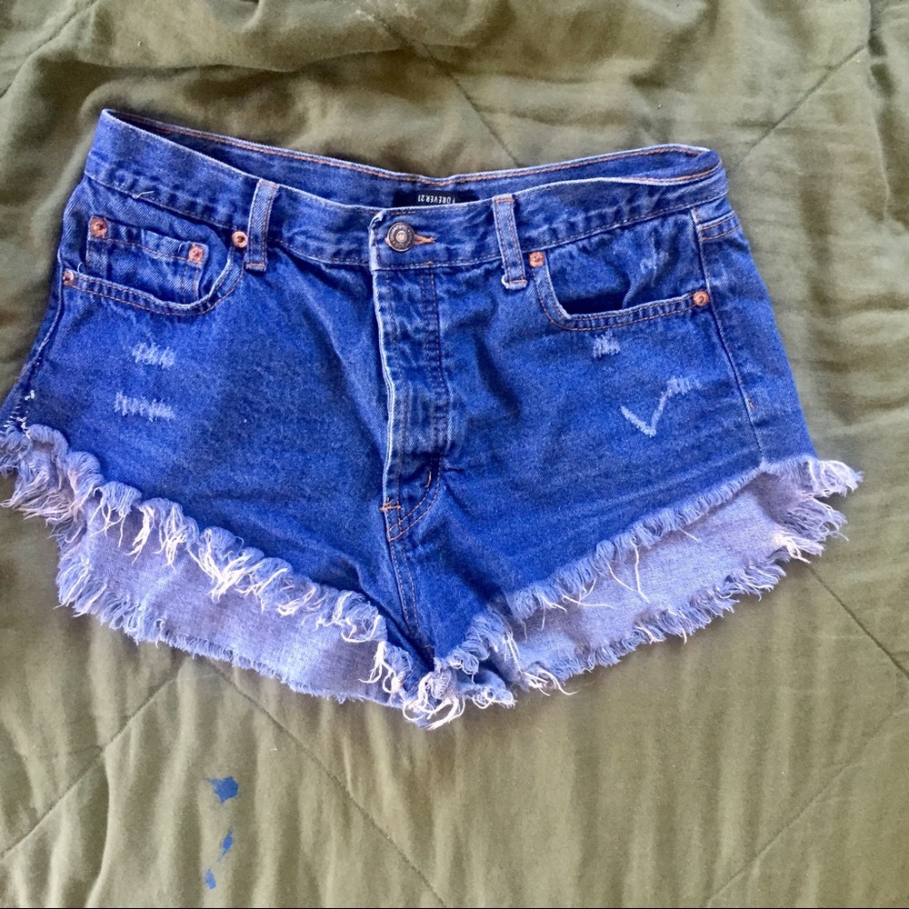 High waisted jean shorts