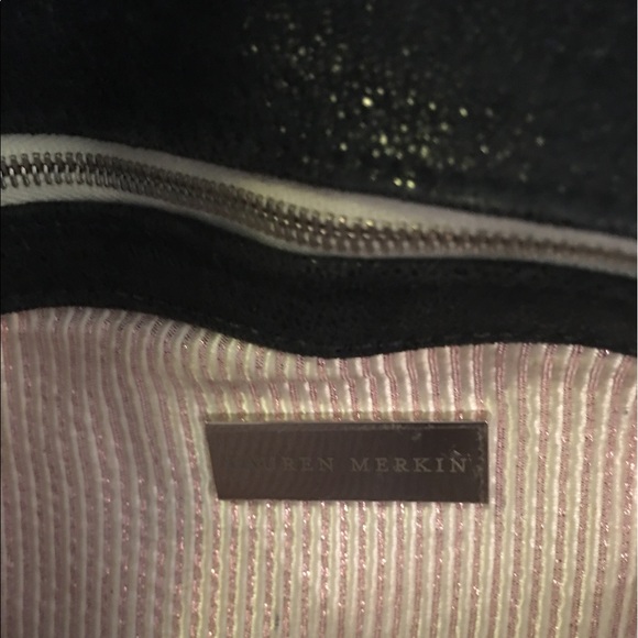 Black Lauren Merkin Evening Holiday Wedding Clutch - Picture 3 of 3