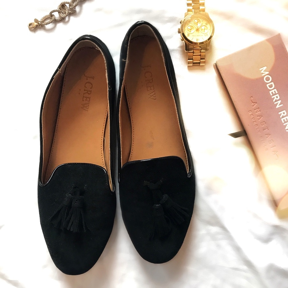 J. Crew Black Cora Tassel Loafers / Flats