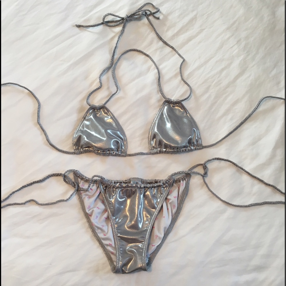 NWOT Pink Victoria Secret Silver Bikini