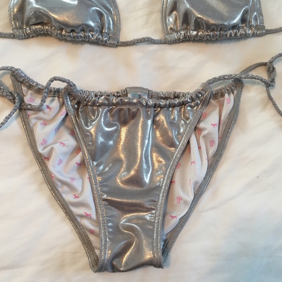 NWOT Pink Victoria Secret Silver Bikini - Picture 3 of 7