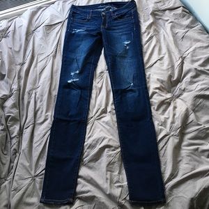 Dark Wash Distressed Skinny Jeans