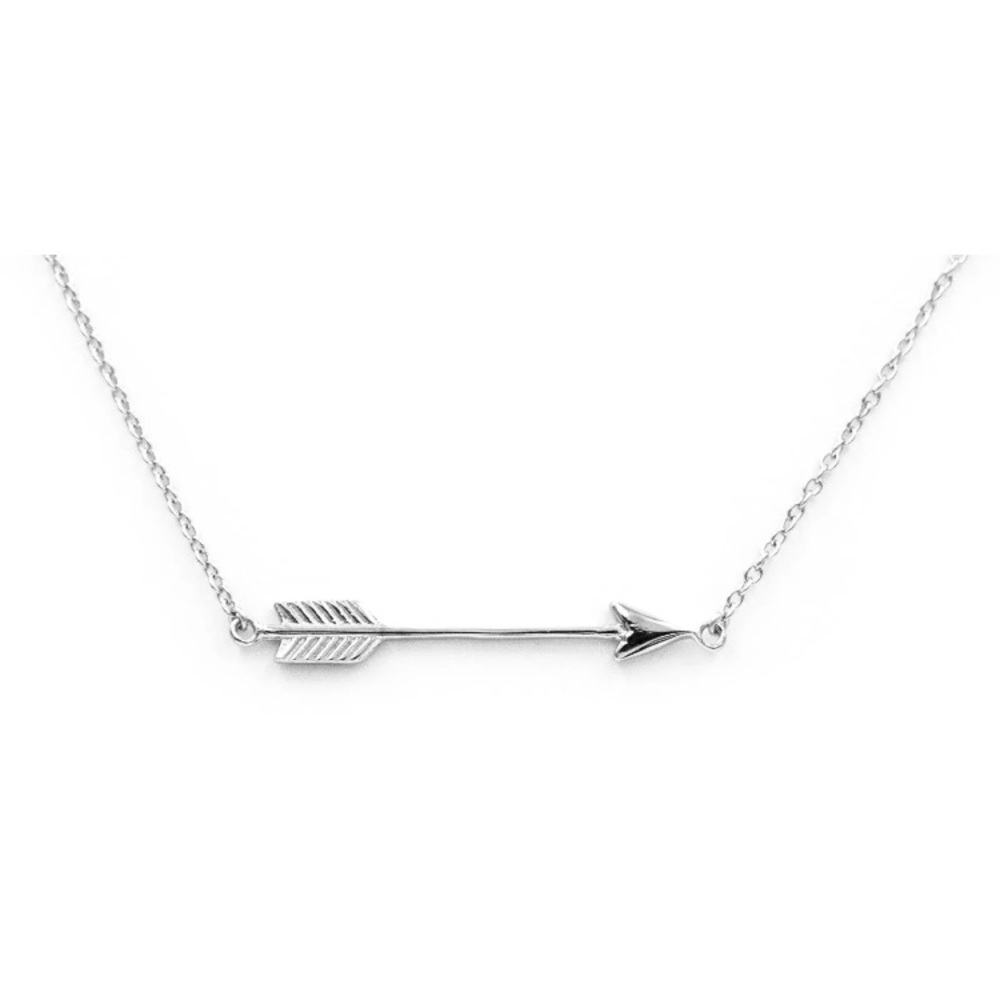925sterling Silver Horizontal Plain Arrow Necklace - image 2