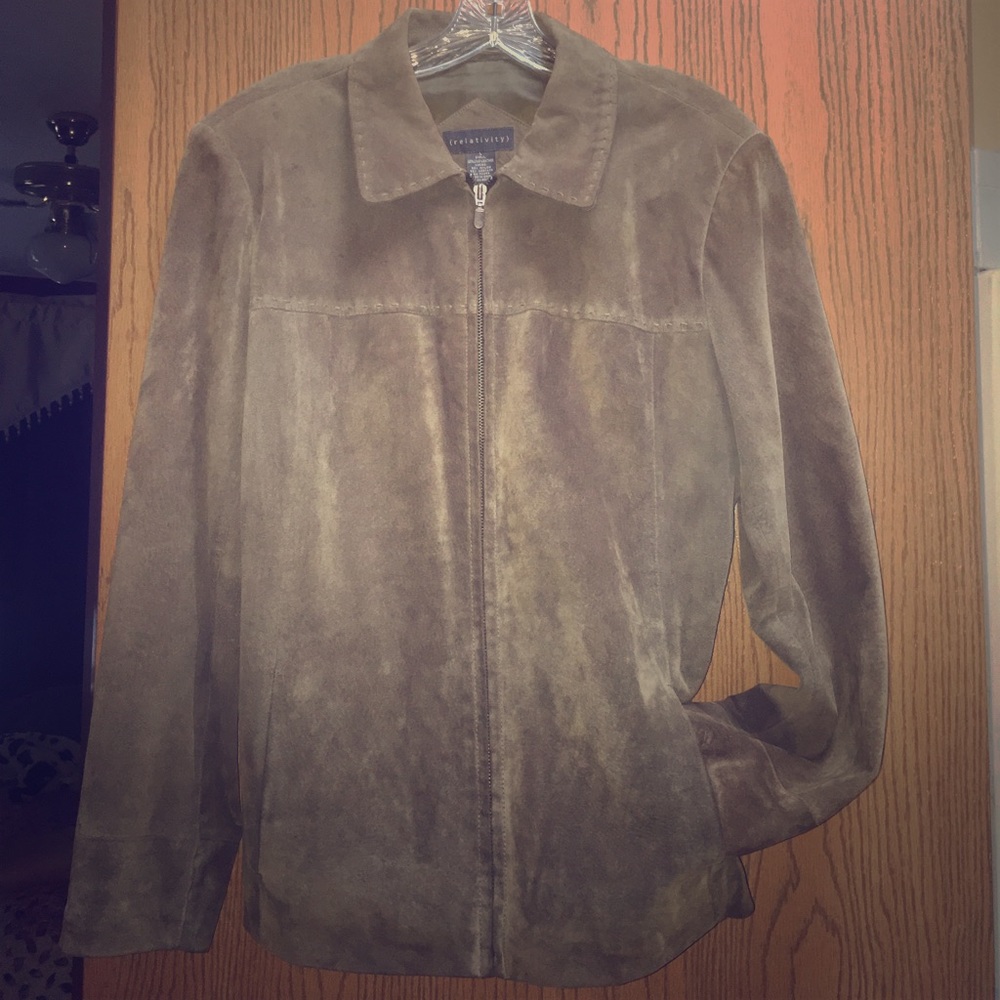 SUEDE Leather Vintage Jacket -Green
