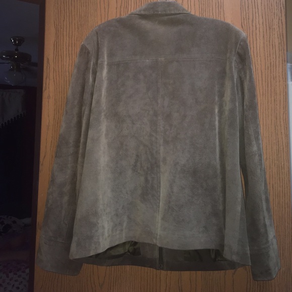 SUEDE Leather Vintage Jacket -Green - Picture 2 of 7