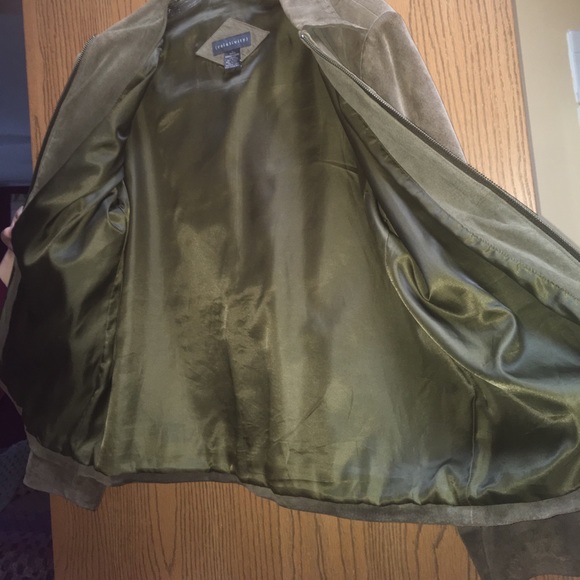 SUEDE Leather Vintage Jacket -Green - Picture 4 of 7