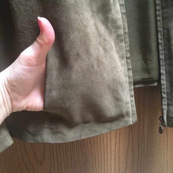SUEDE Leather Vintage Jacket -Green - Picture 6 of 7