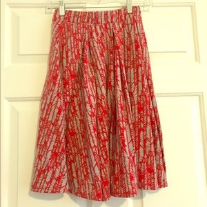 Lularoe red and grey Madison skirt