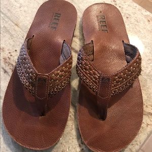 Reef leather flip flops