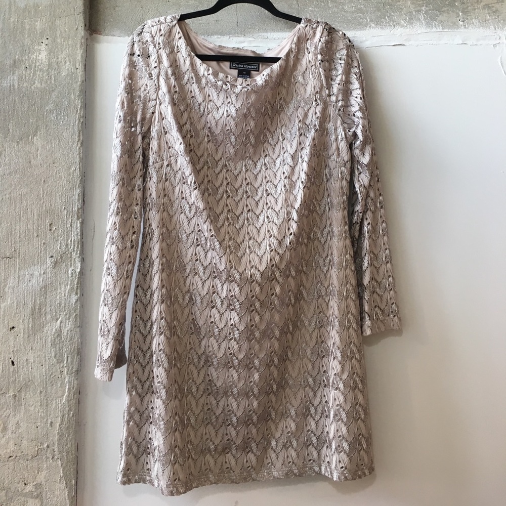 Shimmery Gold Jessica Howard Shift Dress
