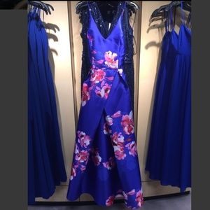 Floral print prom dress