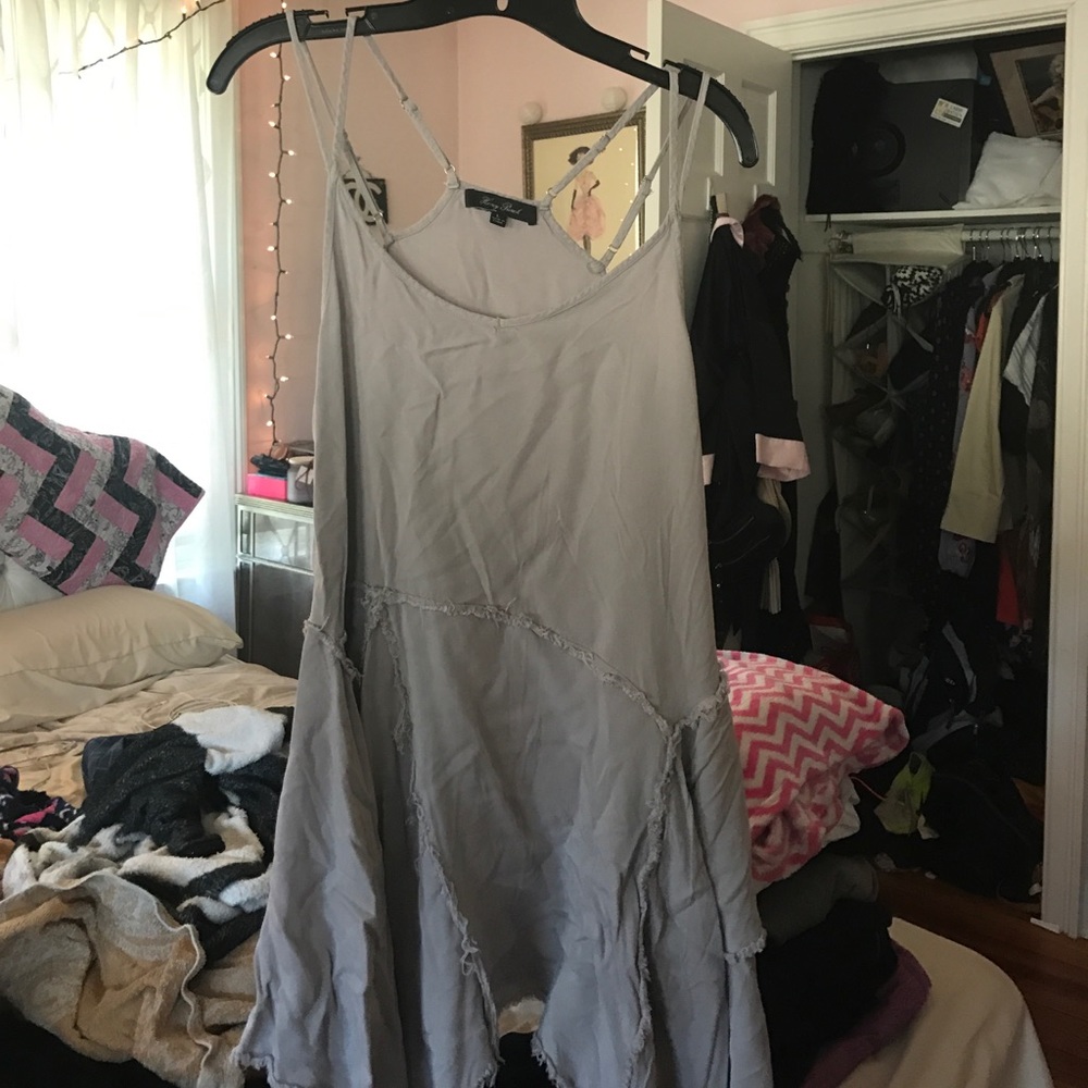 Grey dress with distressed bottom