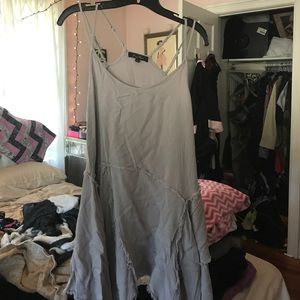 Grey dress with distressed bottom