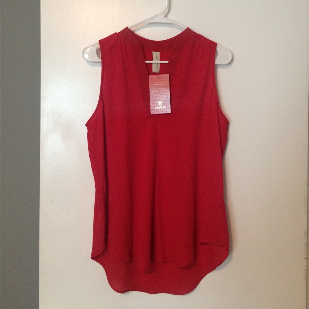 Allison Joy Evereve Tank Blouse Chili Red M NWT