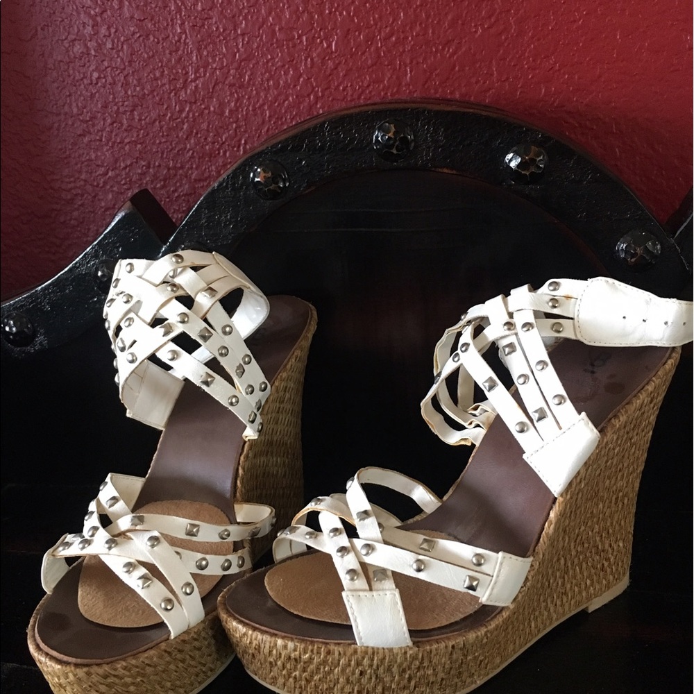 White Summer Wedges