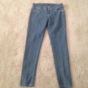 Gray Denim skinny jeans with Faux pockets