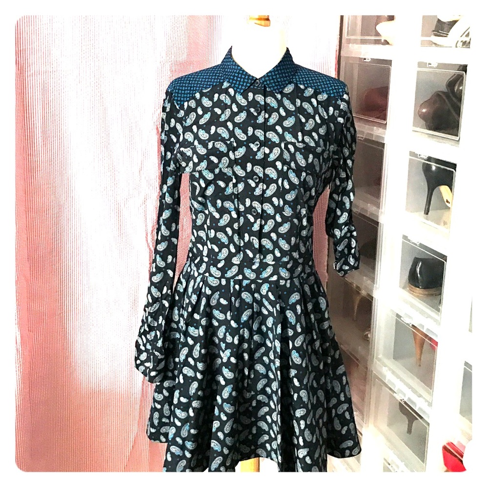 Silk Fit & Flare Dress by DKNY